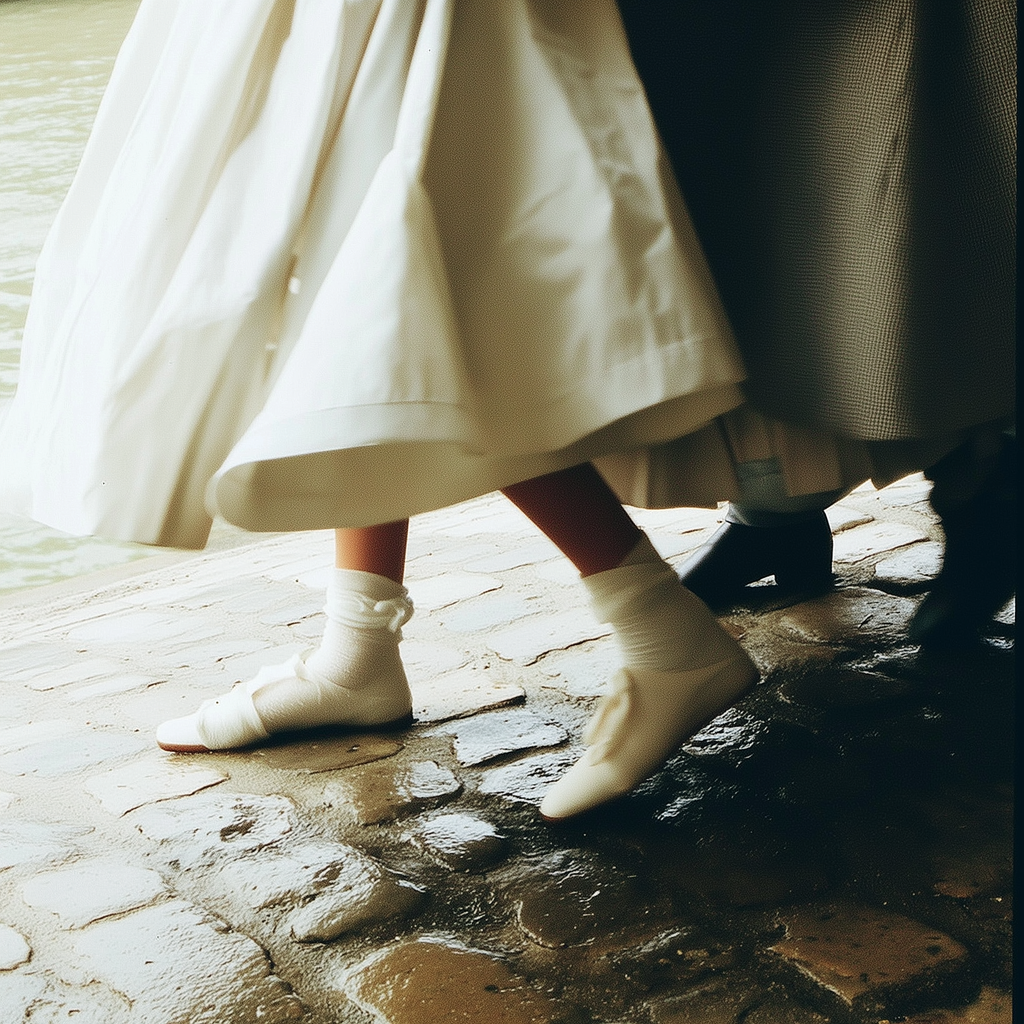 Dreamy photograph of two long skirts
